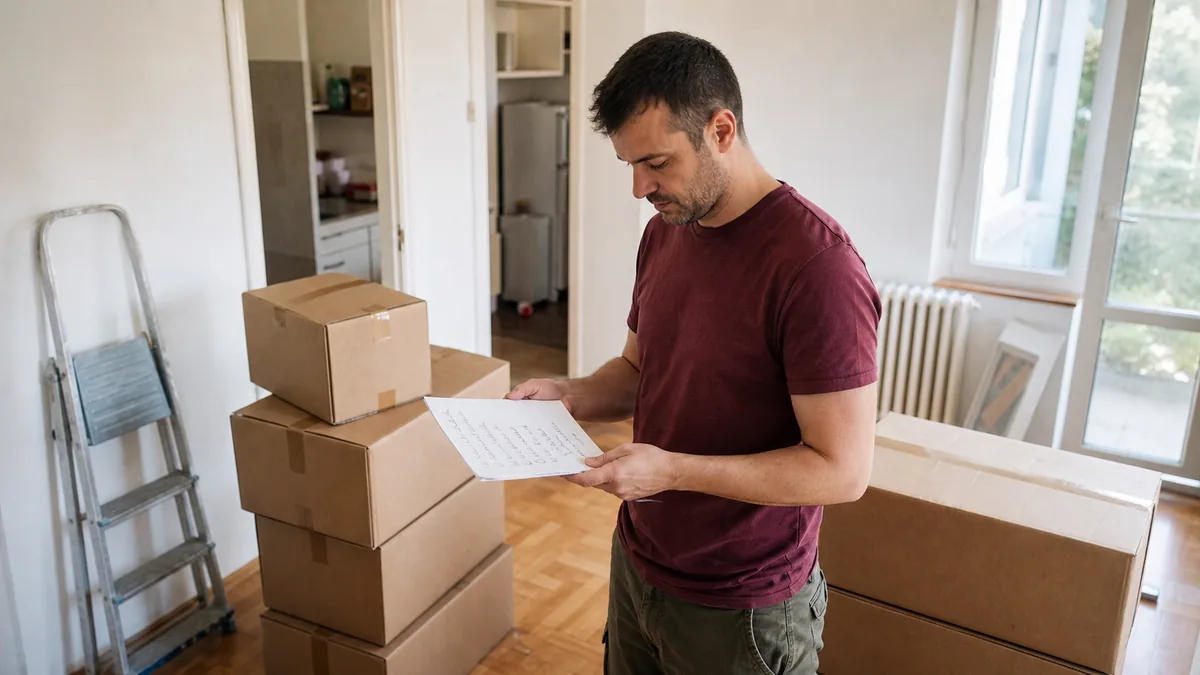A man with a list among the boxes — the overlooked parts of a move