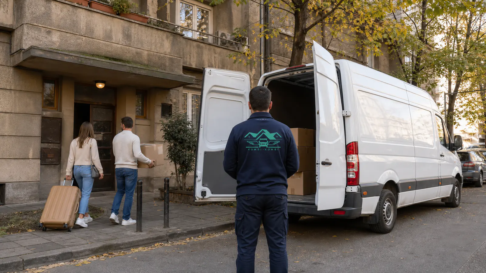 Unloading a truck on return to Serbia from abroad