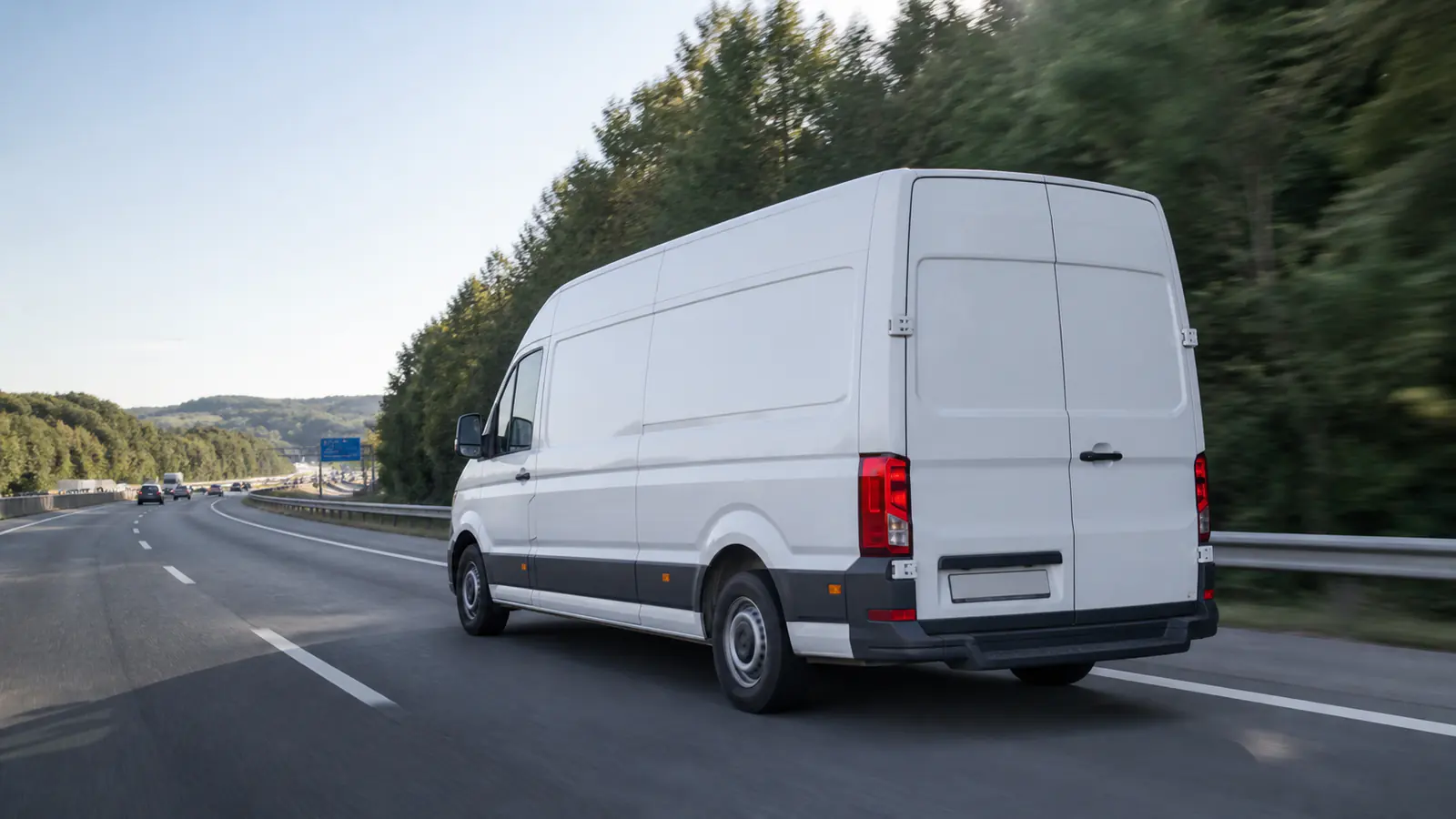 A van on the motorway to Germany — how long a move takes